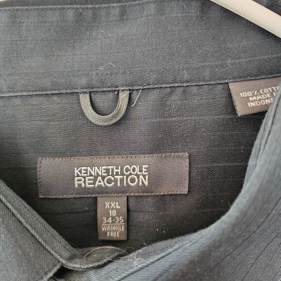 KENNETH COLE REACTION Men's Dress Shirt XXL 18 34-35 Wrinkle Free Green - Picture 5 of 7